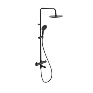 Душевая стойка Kerama Marazzi Fonte FO.302.KM.BLK.M на три потока с термостатом чёрный матовый